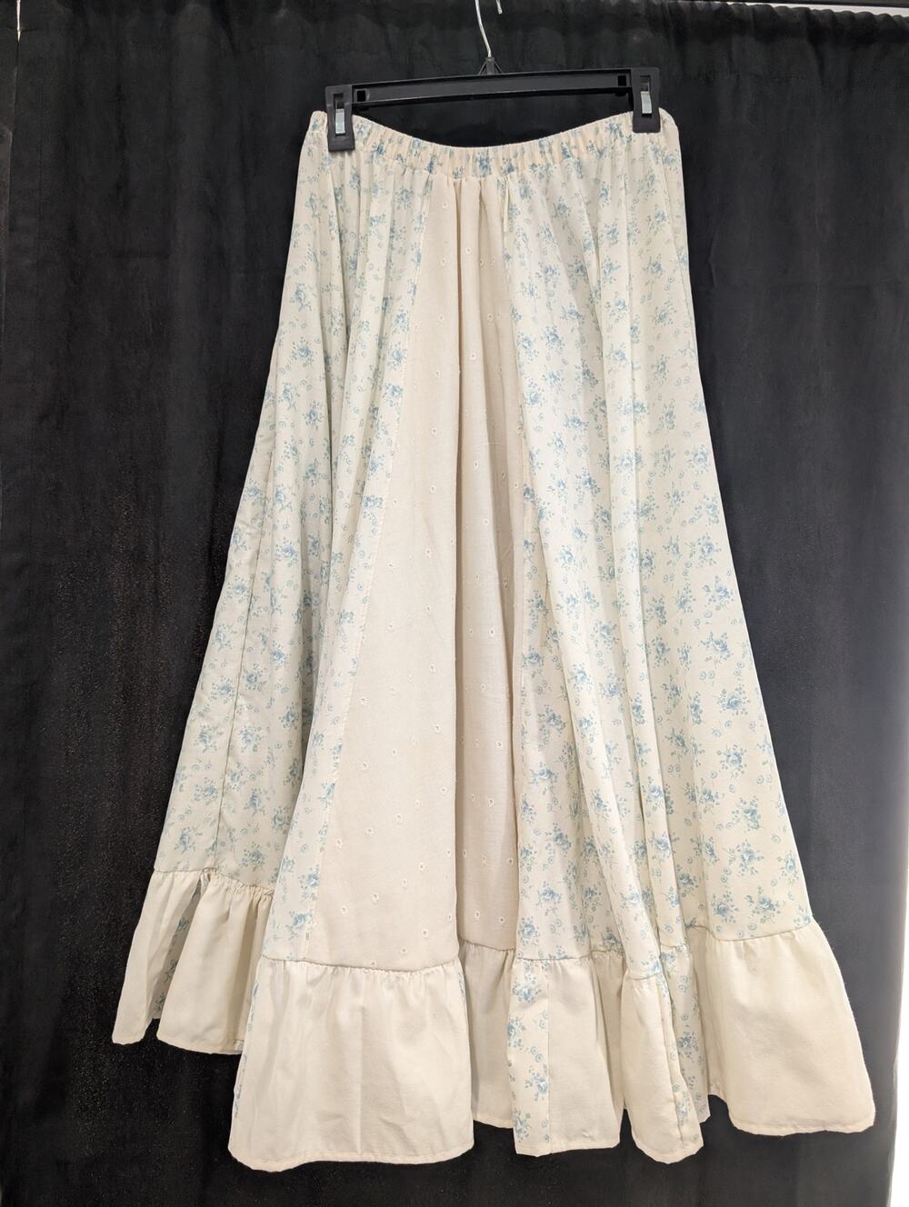 Handmade Blue Floral Maxi Circle Skirt